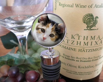 SALE! Wine Stopper with Pet Photo - Personalized Wine Stopper with Photo-  - Cyber Monday