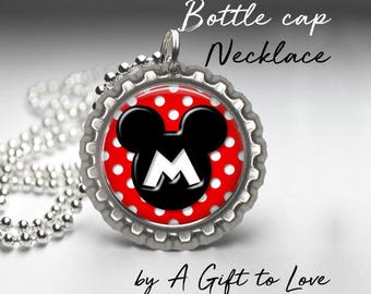 SALE! Personalized Bottle Cap Necklace - Mickey -  Party Favor - Child Gift -  Birthday Gift