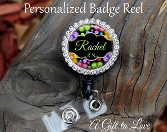 SALE! !Personalized Badge Reel - Gift for Nurse - Gift for Teacher - Cutie Flowers