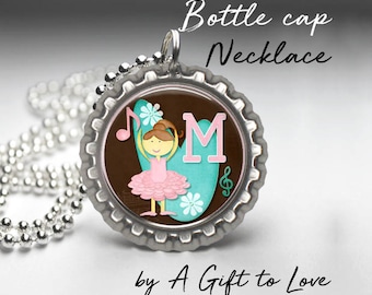 SALE! Personalized Bottle Cap Necklace - Tiny Dancer -  Party Favor - Child Gift -  Birthday Gift