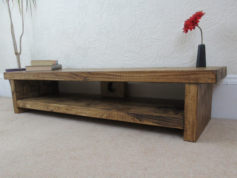 Very Low Rustic Pine Plasma Lcd Low Tv Stand Unit Table for Etsy UK