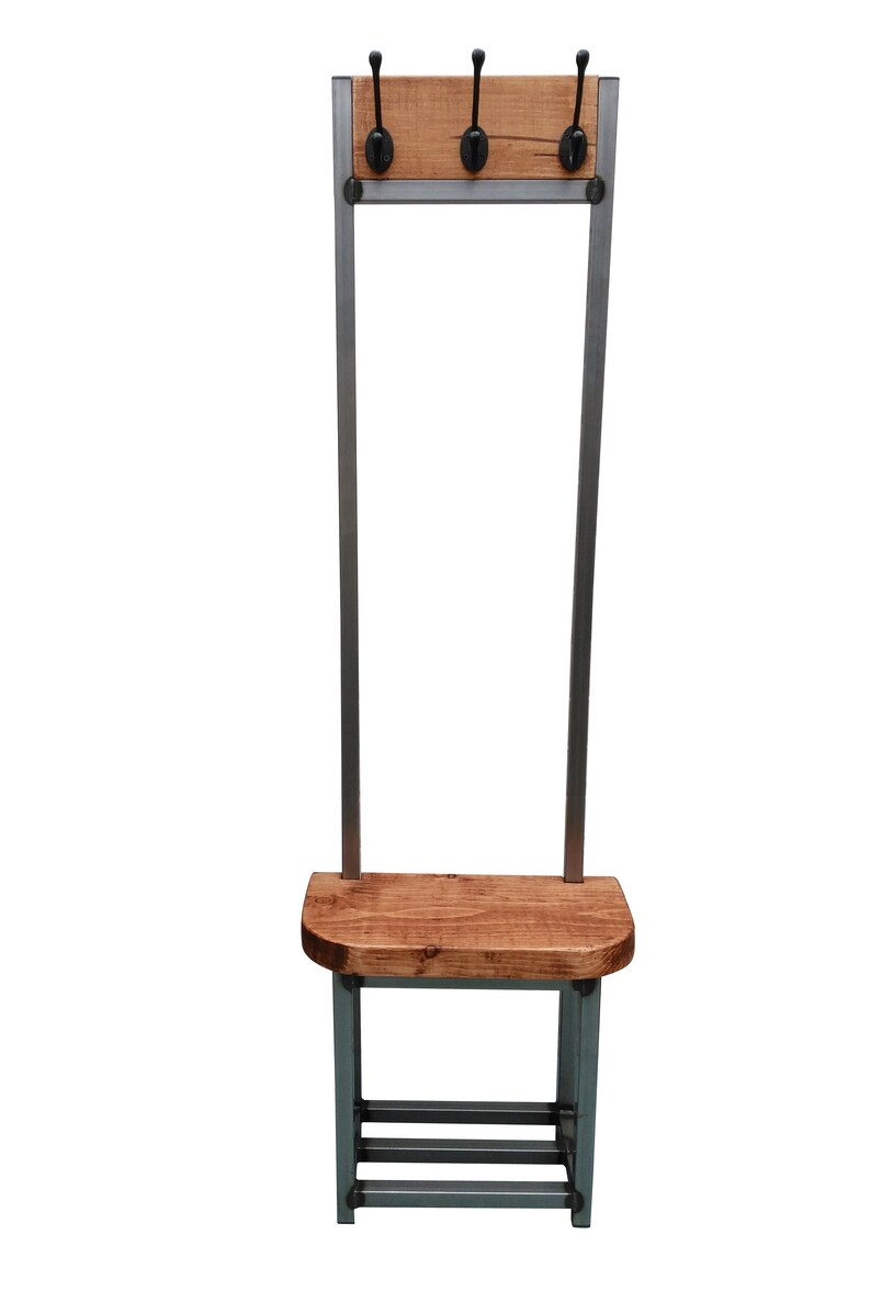 Coat stand with seat & shoe rack bench narrow hallway coat Etsy