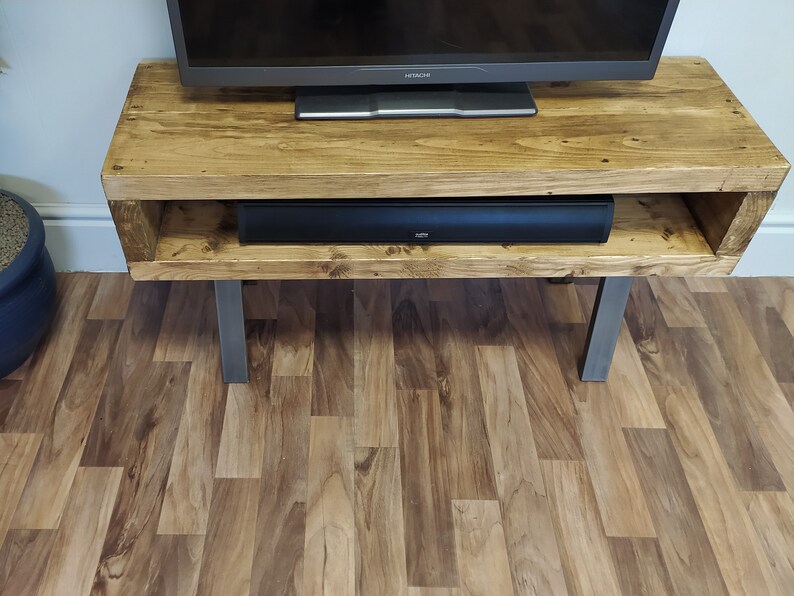 Tv Stand Tall Contemporary Rustic Industrial Tv Stand Etsy UK