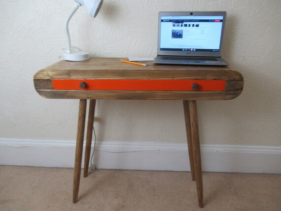 Desk Mid Century Retro Style Hallway Table Solid Wood With Etsy