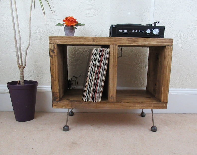 Record Player Stand TV stand Vinyl record storage retro Etsy