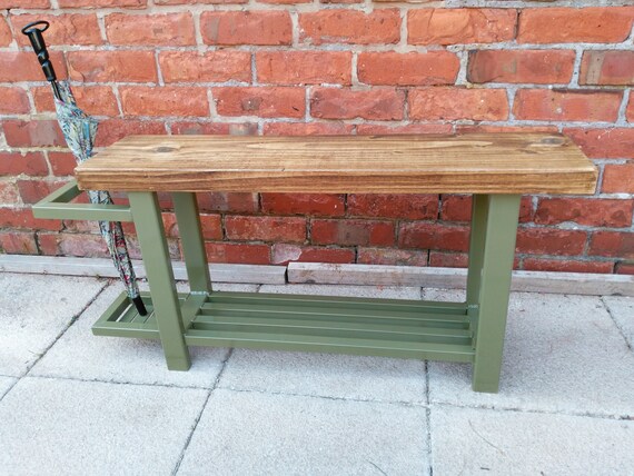 Hallway Bench With Shoe Rack To Base Umbrella Stand To Side Etsy
