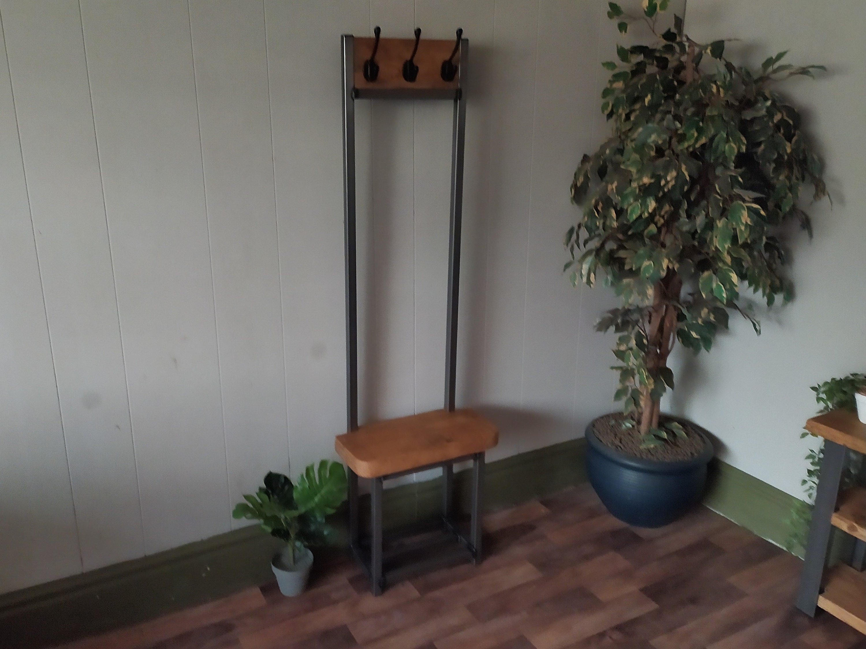 Coat Stand With Seat & Shoe Rack Bench Narrow Hallway Coat Etsy UK
