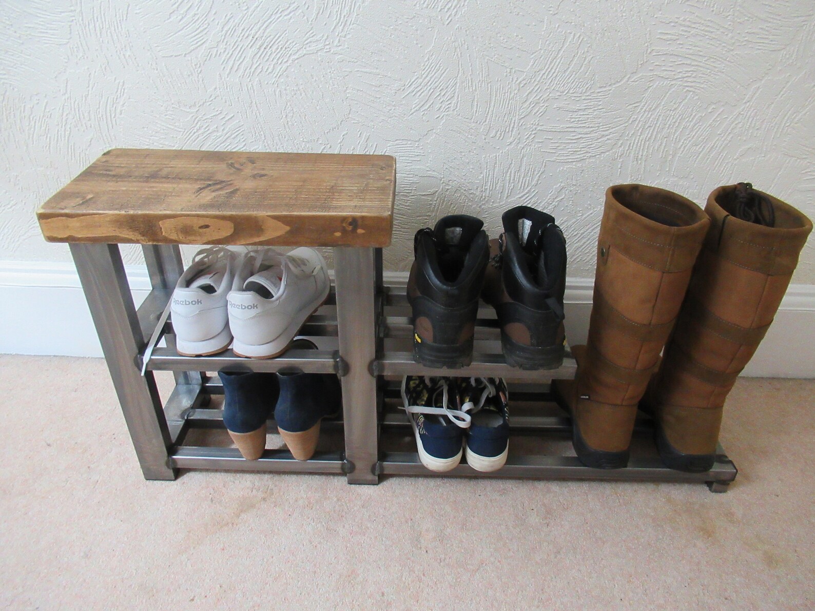 Shoe & tall boot rack floating shelf tall boot storage Etsy