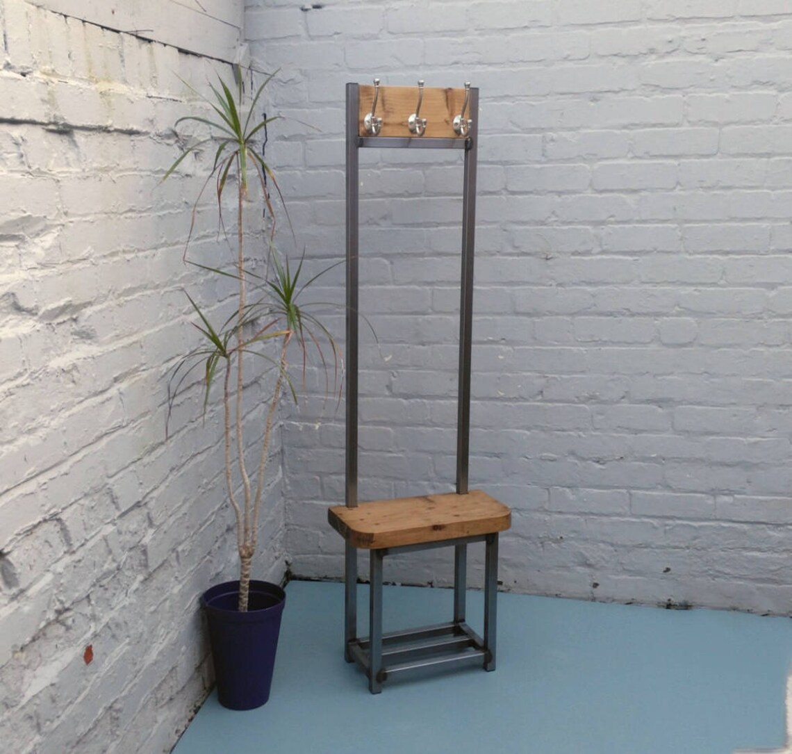 Coat Stand Narrow Hallway Bijou Coat Rack With Seat and Shoe Etsy UK