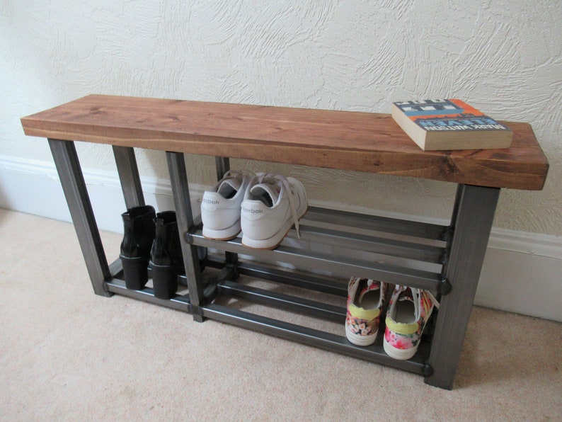 Shoe & Welly Boot Rack Two Shelf Hallway Bench Seat Etsy