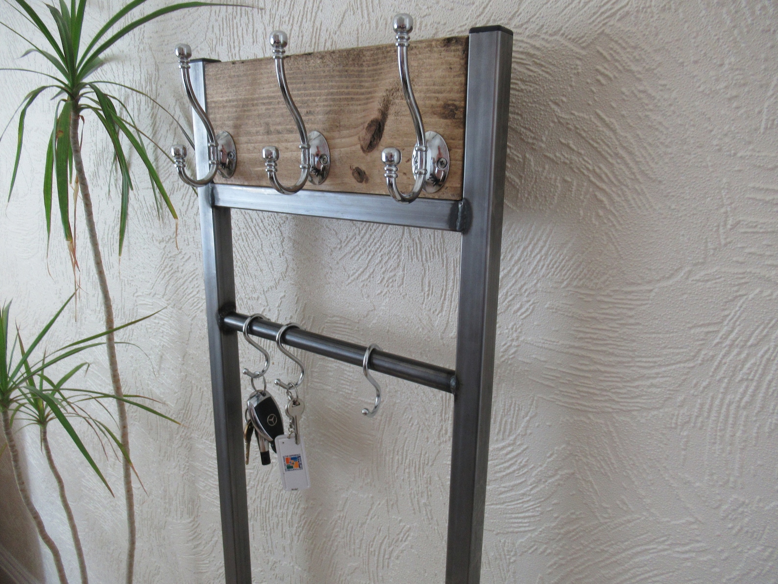Coat stand narrow hallway coat rack bench seat & hanging rail Etsy