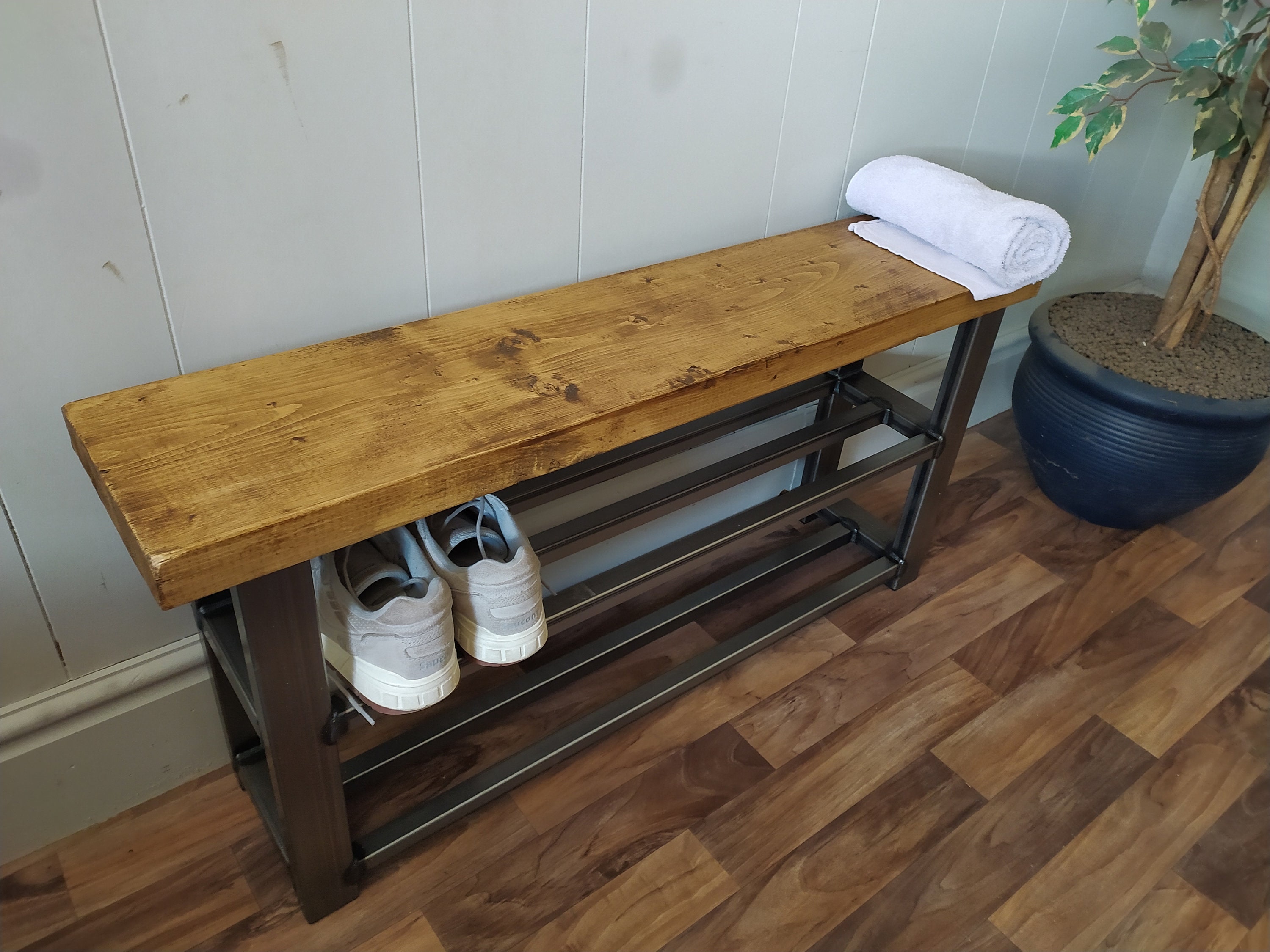 Banco de zapateros almacenamiento de zapatos de doble | Etsy