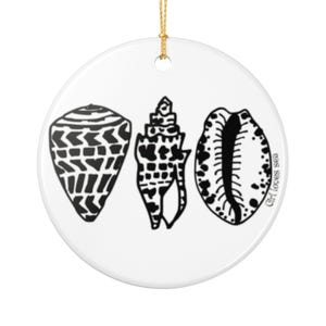 Hawaiian shell print ceramic ornament beachy decor car charm shell lovers gift