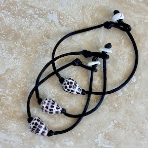Custom Hebrew Cone Shell cord bracelet