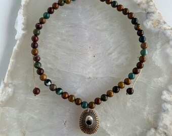 Hawaiian shell and gemstone adjustable necklace