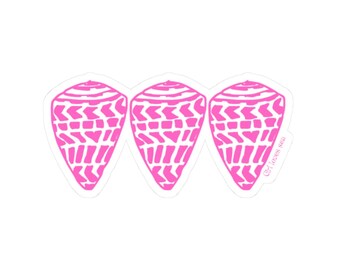 Pink Hawaiian Hebrew Cone Shell Die Cut Sticker