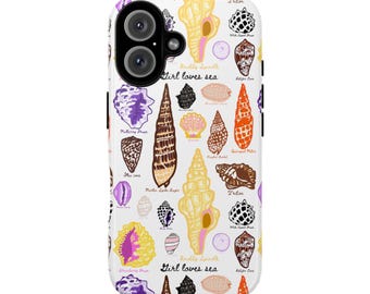 Une fille aime la mer, une coque de téléphone portable hawaïenne originale avec impression d&#39;art, protection des amateurs de plage