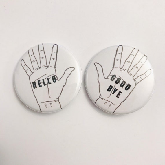 Klaus Hello Goodbye Hands Pins Etsy