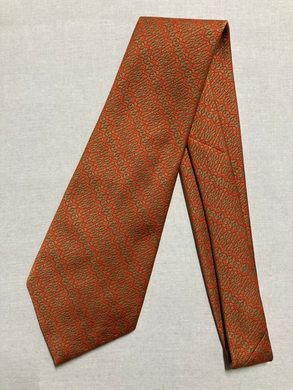 Vintage Necktie Wide Neck Tie Kipper Jacquard Wov… - image 9