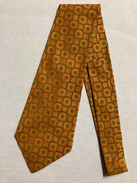 Vintage Necktie Wide Neck Tie Kipper Jacquard Wov… - image 8