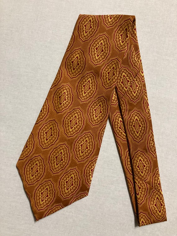 Vintage Necktie Wide Neck Tie Kipper Jacquard Wov… - image 1