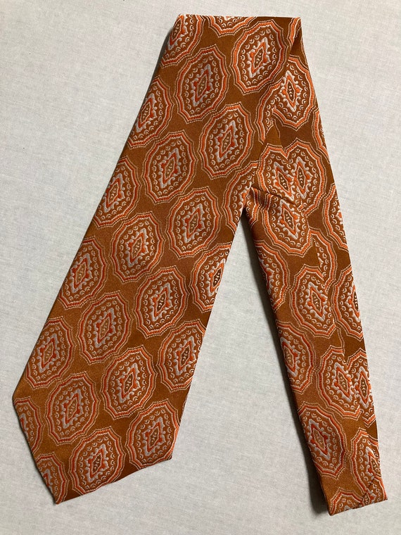 Vintage Necktie Wide Neck Tie Kipper Jacquard Wov… - image 2