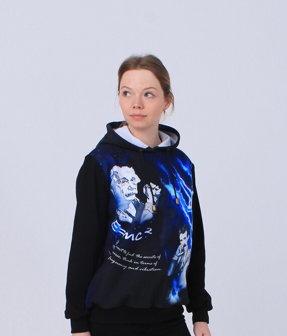 blue designer sweatshirt