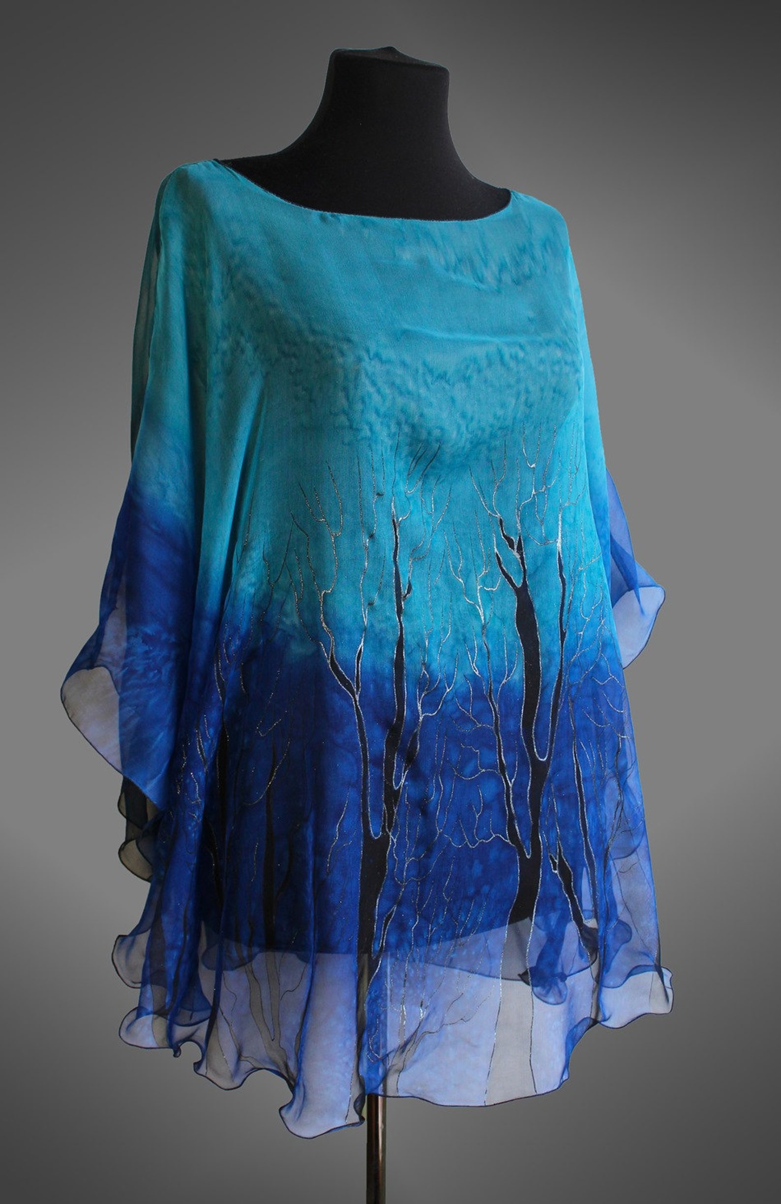 Chiffon cover up. Chiffon evening wrap. Chiffon top. Hand Etsy