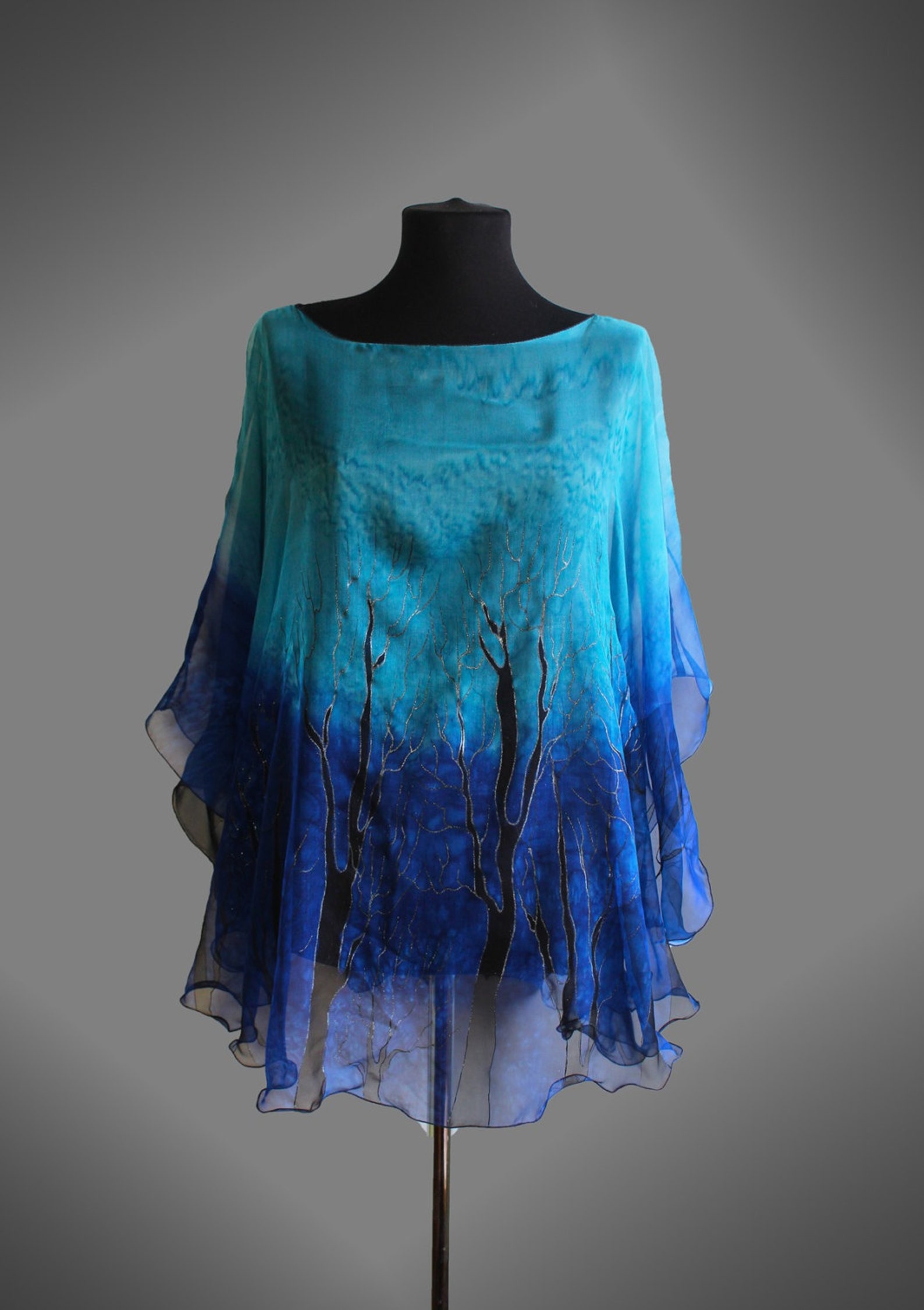 Chiffon cover up. Chiffon evening wrap. Chiffon top. Hand Etsy