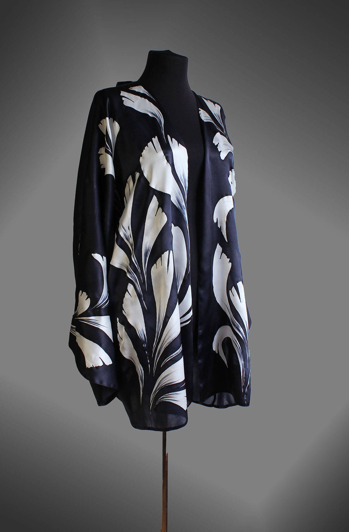 black silk kimono jacket