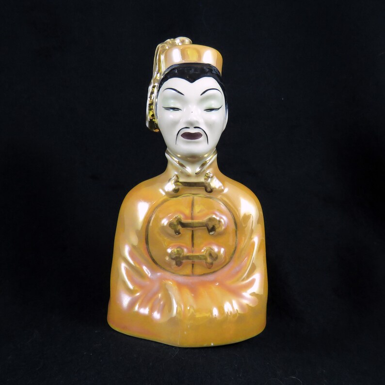 Vintage Mid Century Asian Man & Woman Head Figurines 1960s | Etsy