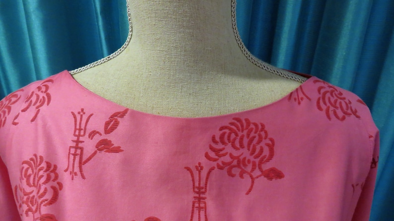 Vintage Tiki 1960s Hawaiian Silk Tunic Top Made in Honolulu
