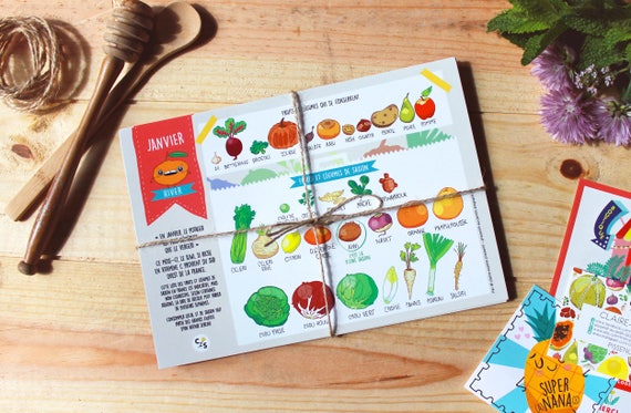 Grandes cartes du Calendrier perpétuel des fruits & légumes de | Etsy France