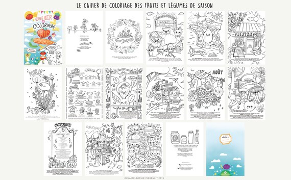 cahier de coloriage des fruits et legumes saison etsy minecraft ender dragon
