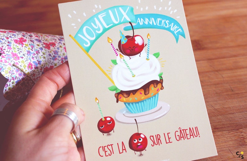 Carte anniversaire La cerise sur le gâteau image 2