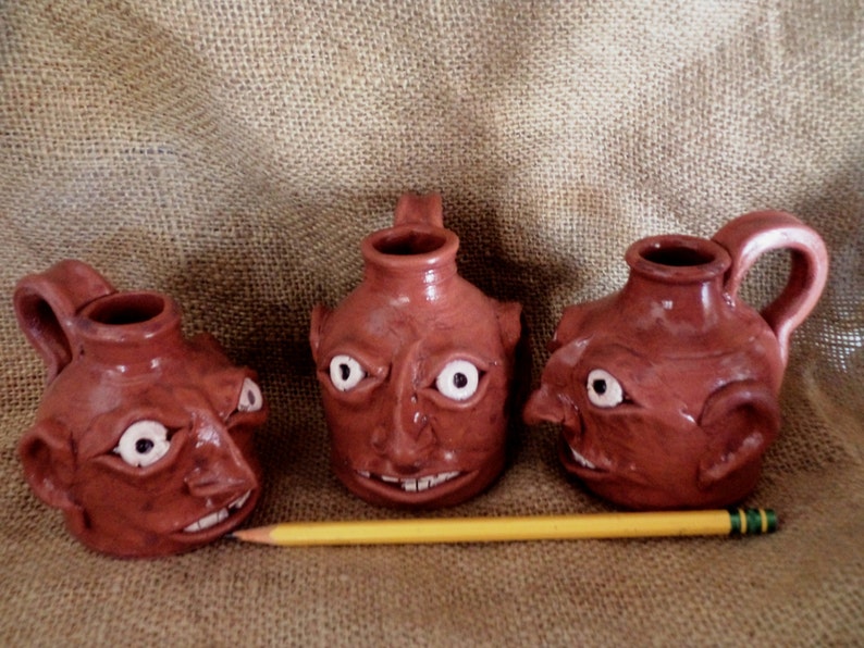 FACE JUG a Traditional Ugly Folk Art Jug in a Small Size Etsy