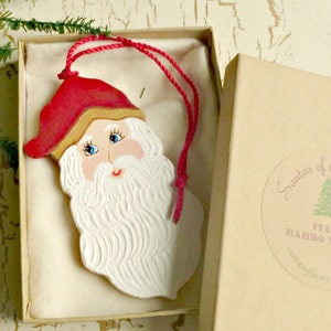 Babbo Natale Italian Santa Claus Christmas Tree Ornament Painted Holiday Tree Decoration image 3