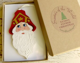 Christmas Ornament 1915 Saxony German Father Christmas, Santa Claus Holiday Tree Decoration