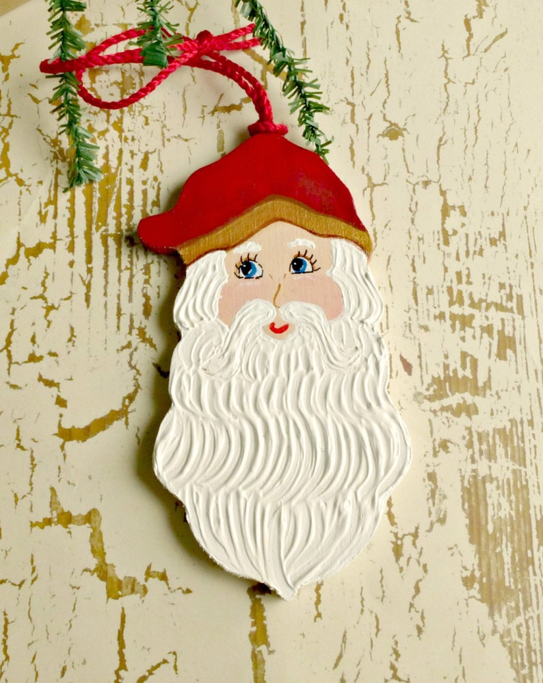 Babbo Natale Italian Santa Claus Christmas Tree Ornament Painted Holiday Tree Decoration image 2