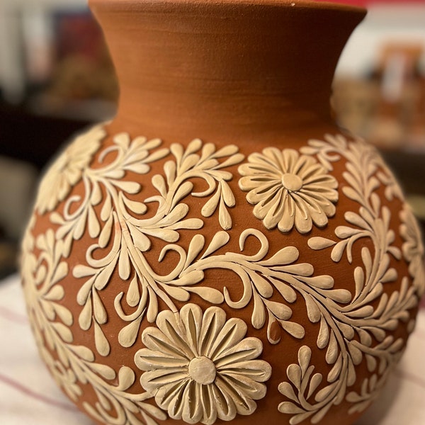Round, Clay Floral Vase