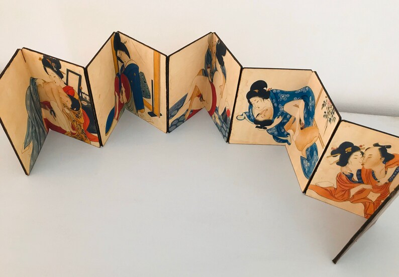 Antique Japanese 'Shunga' Pillow Book Etsy