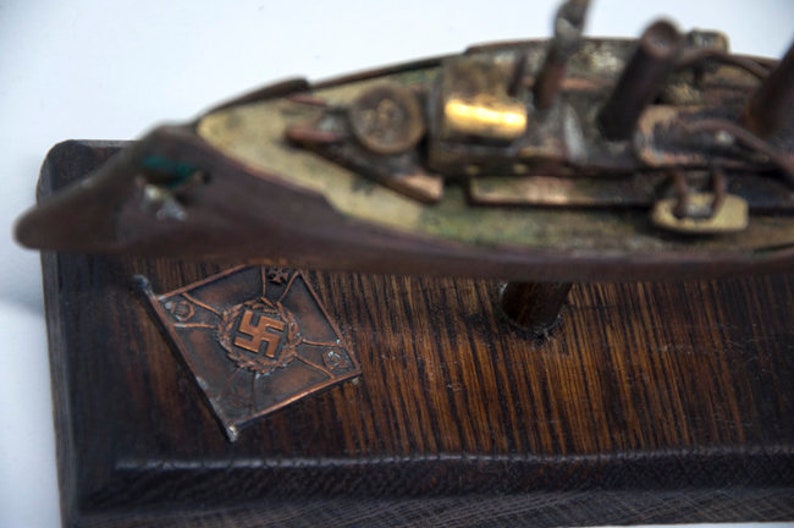 Antique World War I Trench Art German Destroyer