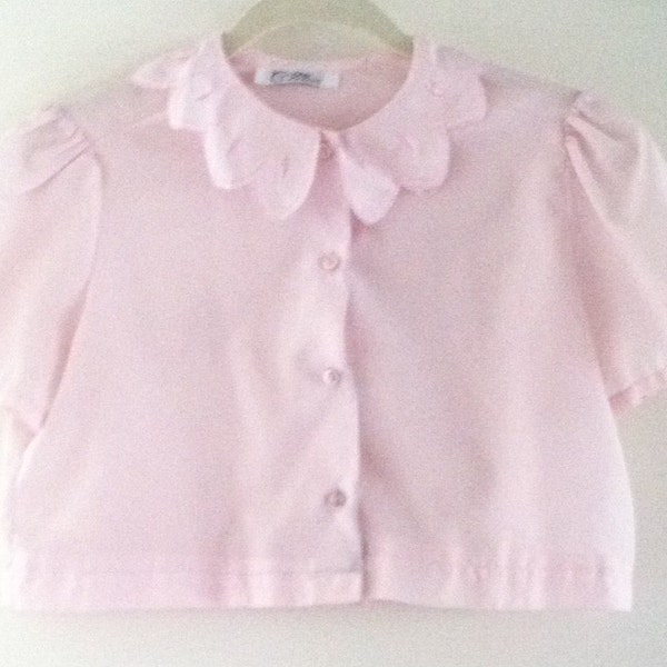 baby pink crop blouse