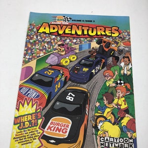 1997 Vintage Burger King Kids Club Racing Team ADVENTURES Tom 8 / Wydanie 2 ~ Cartoon Network ~ Jeff Gordon ~ Flintstonowie ~ Scooby Doo