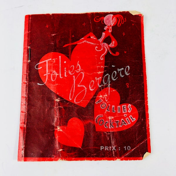 1940s WWII Paris France Folies Bergere' Program Booklet US GI in France Burlesque Show