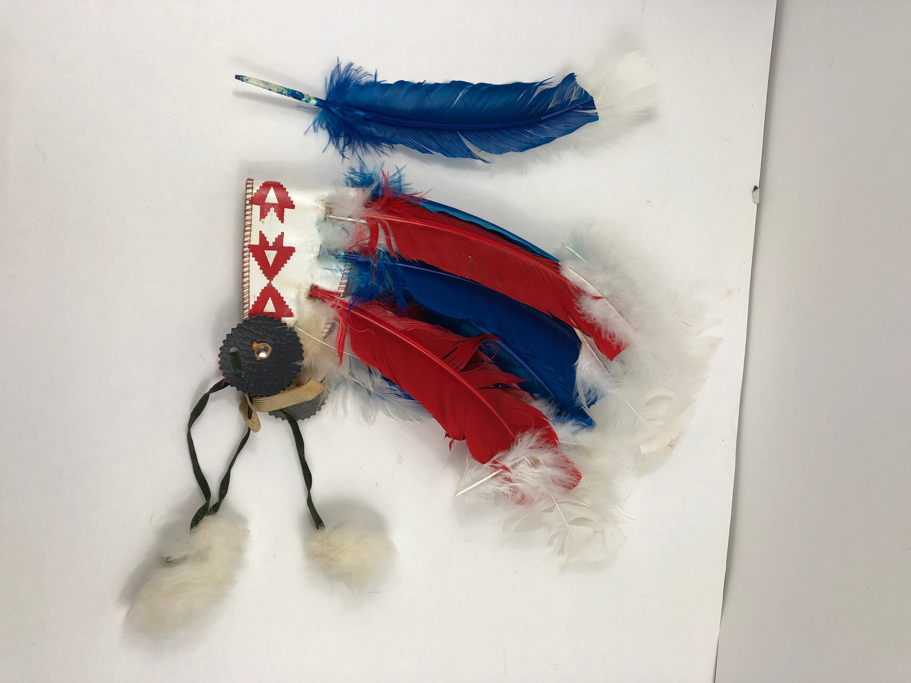 Native American Headdress w fake feathers NOS vintage 1960s dime store kids toy 
