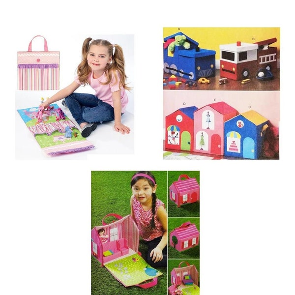New TOY Storage HOME & TRAVEL Patterns * Travel Mats * Doll House * Toy Boxes for Child Kids