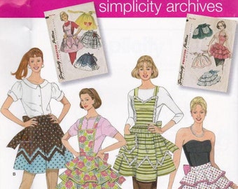 New Simplicity 0262 APRON Archives Sewing Pattern 4 Styles Sizes S - L