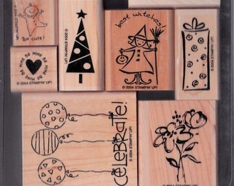 STAMPIN&#39; UP Tag Time HOLIDAYS Boże Narodzenie Wielkanoc Halloween Zestaw znaczków Nowe drewniane stemple gumowe