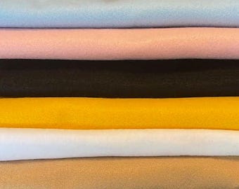 FELT FABRIC 6 PIECES 9"X 56" Each Blue Pink Gold White Tan Black Lot